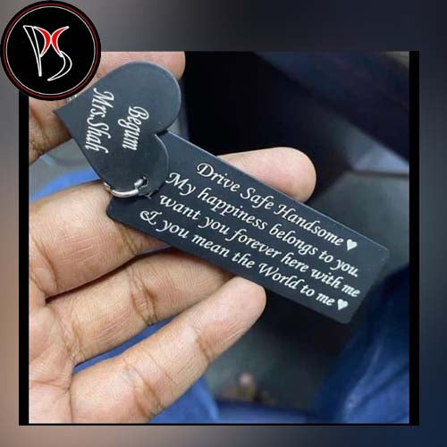 Customize Black  Metal Tag keychain