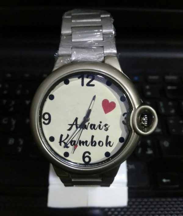 Customized Good Quality Picture – Name Hand Watch With Stand