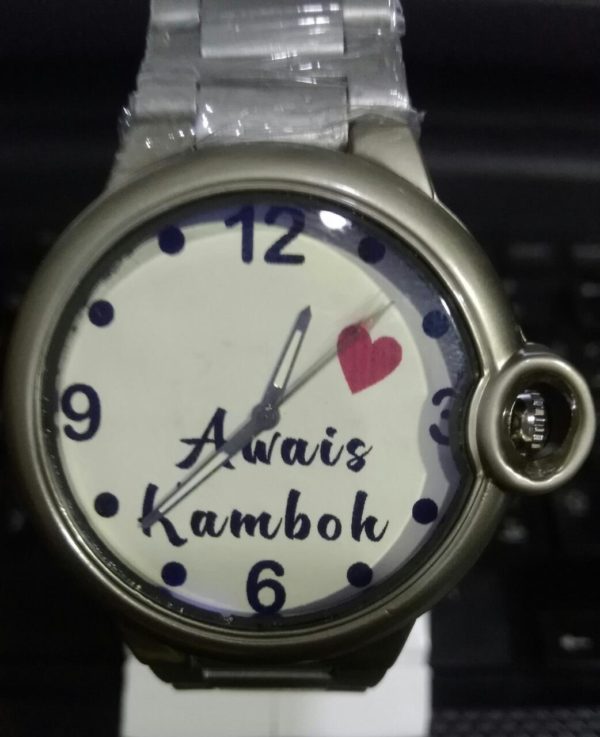 Customized Good Quality Picture – Name Hand Watch With Stand