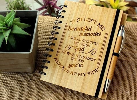 Customized Wooden Diary With pen