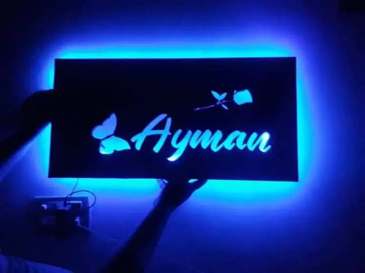 Customized Wooden LED Name Wall Frame Design Your Own