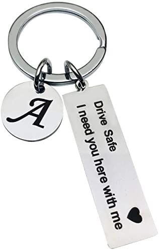 Customize Drive Safe Metal Keychain. For men