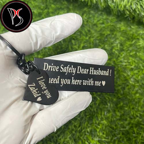 Customize Black  Metal Tag keychain