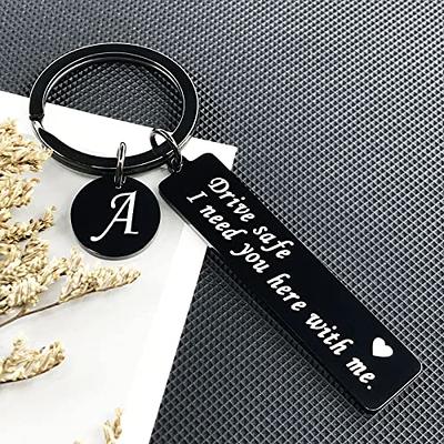 Drive Safe Metal Keychain Black