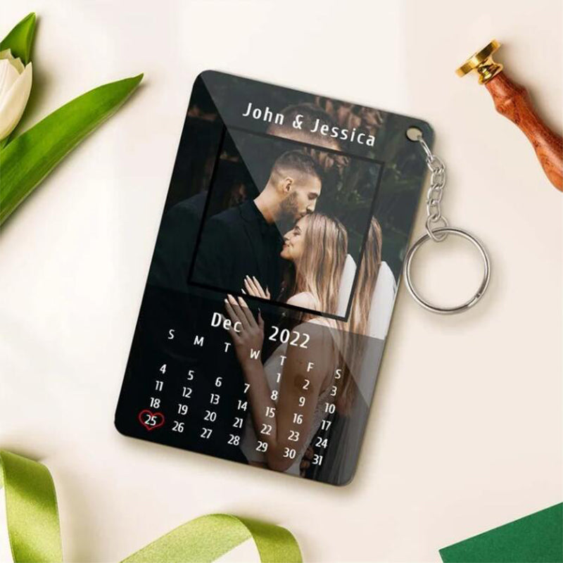 Personalized Calender Photo Keychain