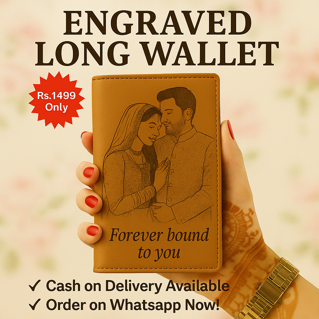 Premium Couple Wallet with Custom Sketch