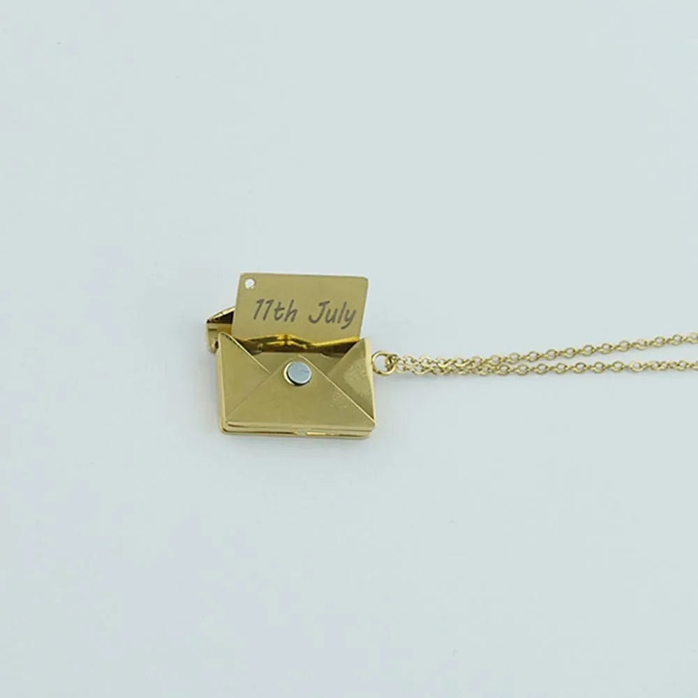 Envelope Necklace Love Letter Inside With Name Engraved