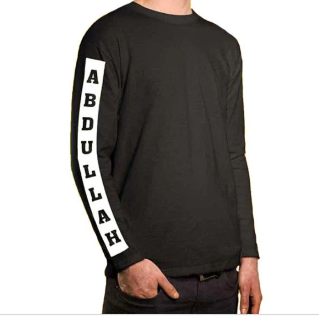 Customize Name Sweat Shirt Your Name On Your Shirt Sleeve.