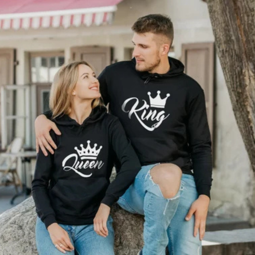 King and Queen Hoodies Couple Hoodies Couple Sweaters Matching