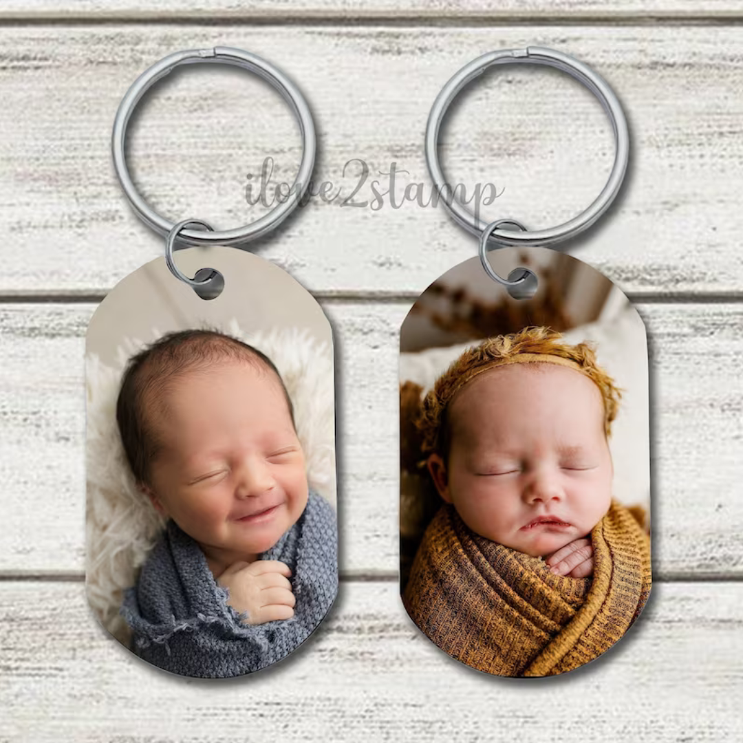 Double Sided Photo Keychain