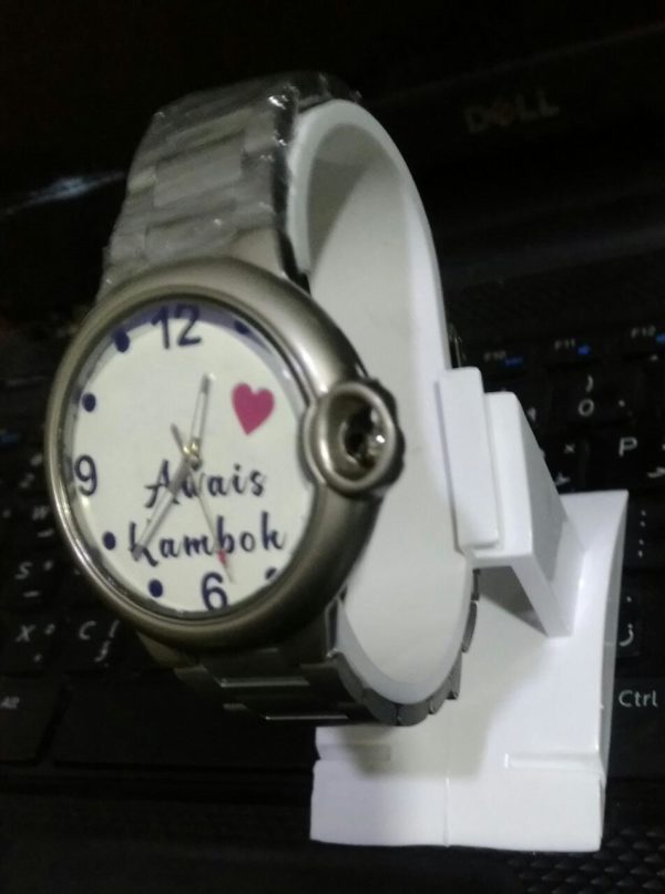 Customized Good Quality Picture – Name Hand Watch With Stand