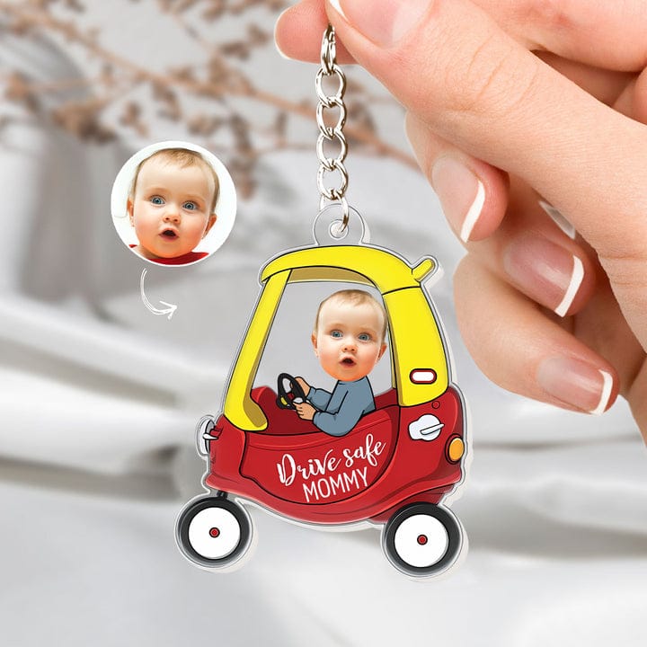 Drive Safe Daddy - Personalized Car Photo Keychain