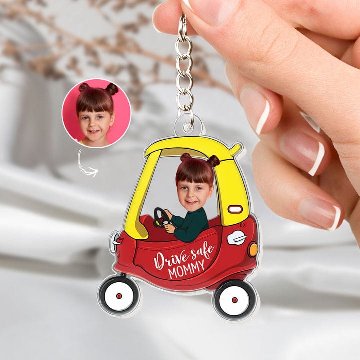 Drive Safe Daddy - Personalized Car Photo Keychain