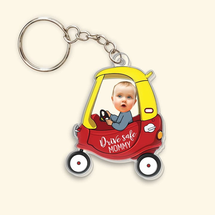 Drive Safe Daddy - Personalized Car Photo Keychain