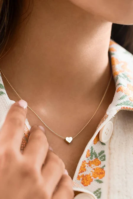 Mini Initial Heart Necklace