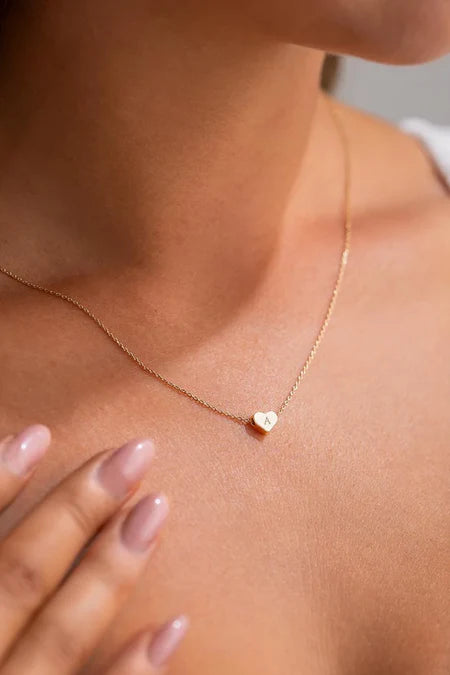 Mini Initial Heart Necklace