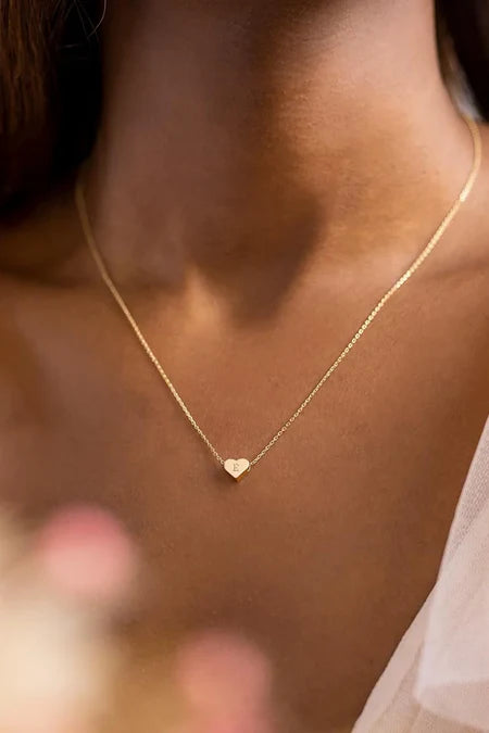 Mini Initial Heart Necklace