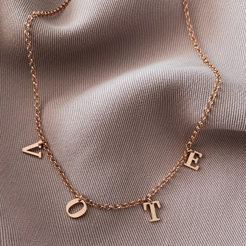 A to Z Dangle Letter Charms Choker Necklace