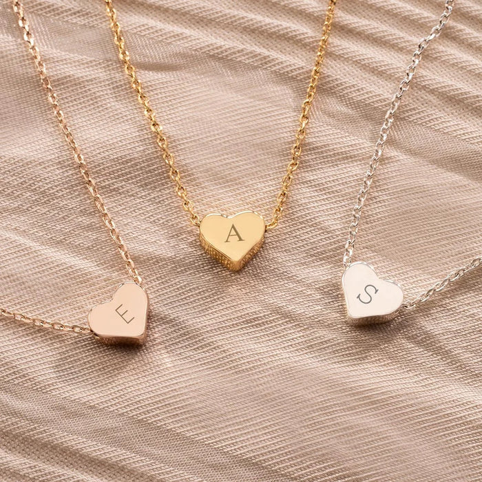 Mini Initial Heart Necklace