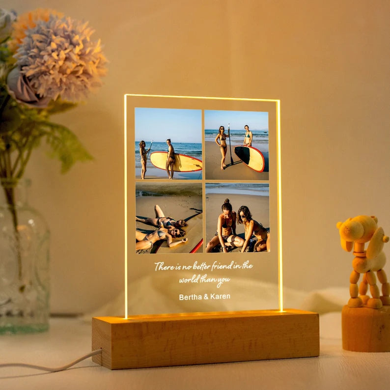 Peronalized Photo Night Light, Photo Collage LED Light, Custom Photo Lamp, Anniversary Gift, Birthday Gift For Firends Couple,Picture Plaque