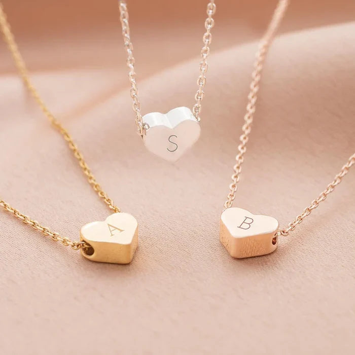 Mini Initial Heart Necklace