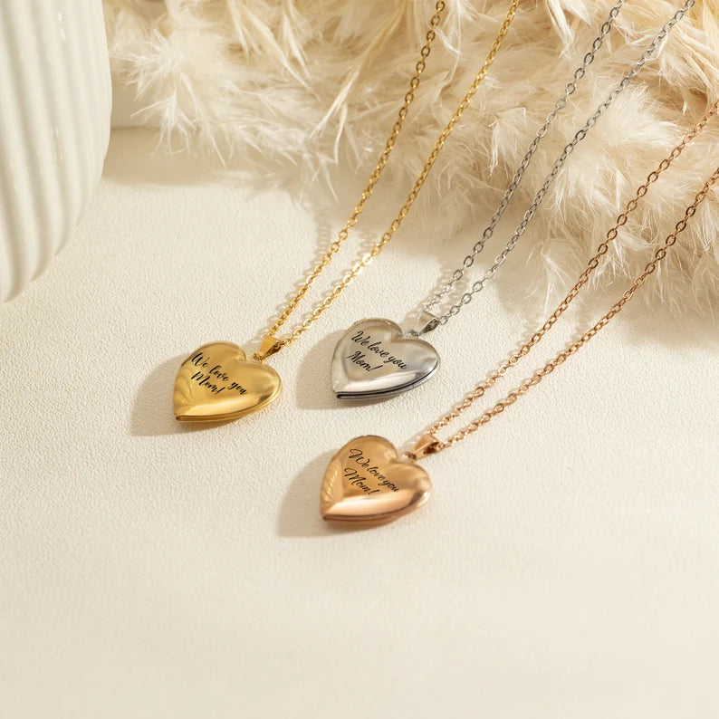 Personalized Heart Necklace (Text and Picture)