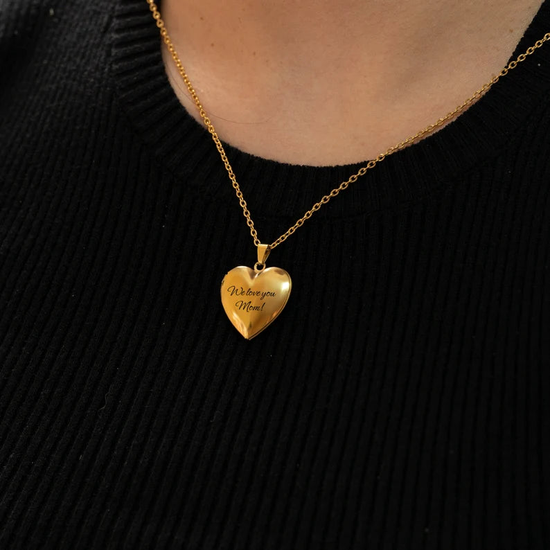 Personalized Heart Necklace (Text and Picture)