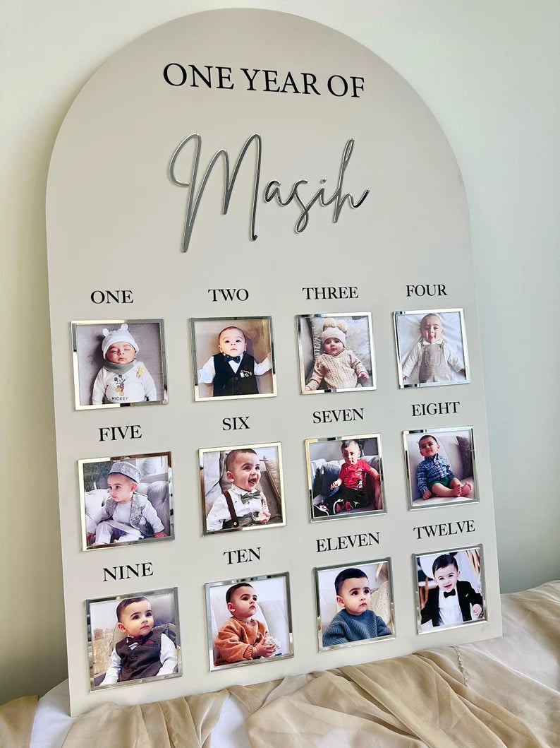 One Year of Baby Board, Acrylic Milestone Board, My First Year Sign, 1st Birthday Keepsake, Monthly Milestone Sign, First Birthday Decor