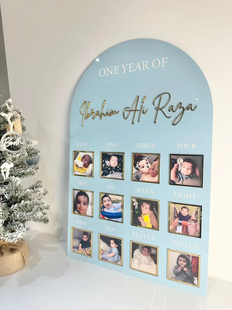One Year of Baby Board, Acrylic Milestone Board, My First Year Sign, 1st Birthday Keepsake, Monthly Milestone Sign, First Birthday Decor