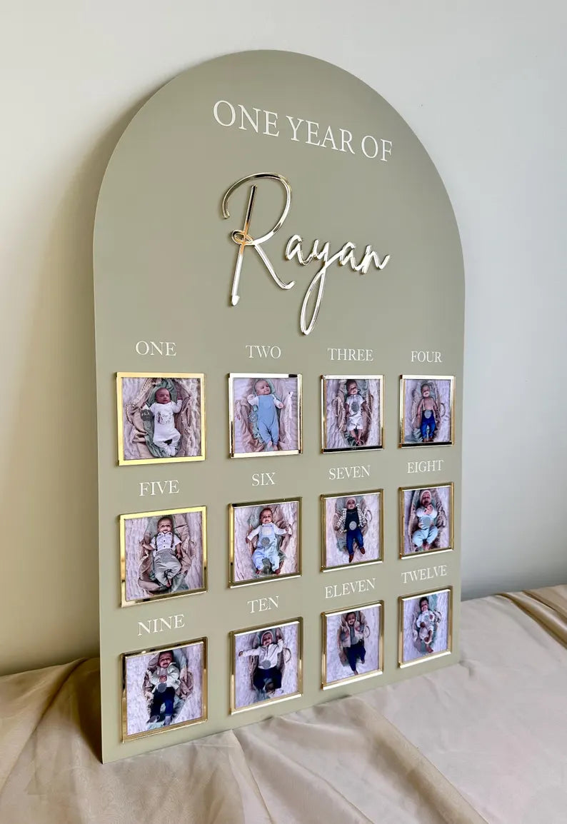 One Year of Baby Board, Acrylic Milestone Board, My First Year Sign, 1st Birthday Keepsake, Monthly Milestone Sign, First Birthday Decor