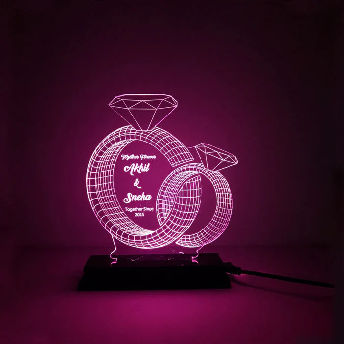 Personalised Rings Led 3D illusion LED lamp