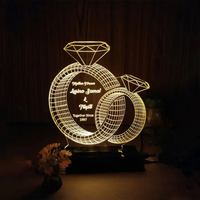 Personalised Rings Led 3D illusion LED lamp