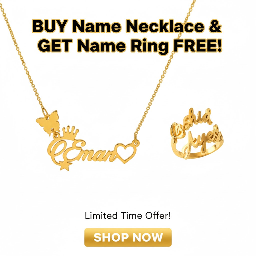 Bundle of 2 Custom Name Necklace & Ring – Theprintingsolutions