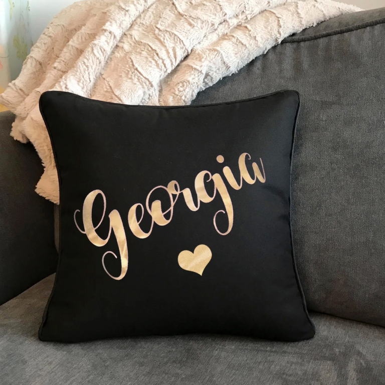 Customized Foil Name Printed Cushion